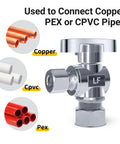 10 Pack Brass Chrome Angle Stop Valves One Half Inch Nom Compression To Three Eighth Inch Compression Five Eighth Inch OD To Three Eighth Inch OD