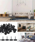 Adjustable Furniture Feet 24 Piece Set For Tables, Chairs, And Cabinets Leveling Threaded Posts With Non Slip Bases