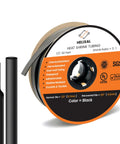 Half Inch Heat Shrink Tubing With Adhesive Dual Wall Marine Grade Waterproof Seal For Electrical Wiring Three To One Shrink Ratio Sixty Foot Roll No Fuss No Leaks Marine Electronics, 1/2 inch black roll