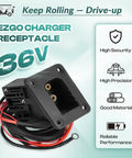 36V Charger Receptacle For Ezgo Txt Medalist Electric Golf Carts Powerwise Style Direct Charging Adapter close-up view with wiring.