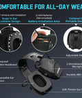Electronic Ear Protection For Gun Range With Sound Amplification And Noise Reduction, Active Microphone Noise Canceling Ear Muffs