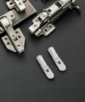 Heavy Duty Scaffold Guardrail Lock Pins 20 Pack Zinc Plated Steel Fixing Pegs with clamps and pegs on dark surface.