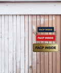 FACP Inside Fire Safety Sign Red Medium Indoor Signage With Durable Construction And Strong Double Sided Foam Tape Included