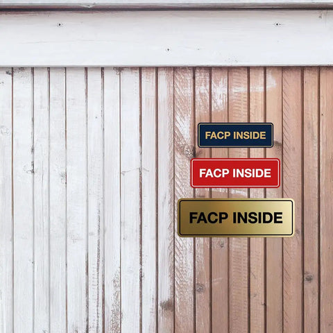 FACP Inside Fire Safety Sign Red Medium Indoor Signage With Durable Construction And Strong Double Sided Foam Tape Included