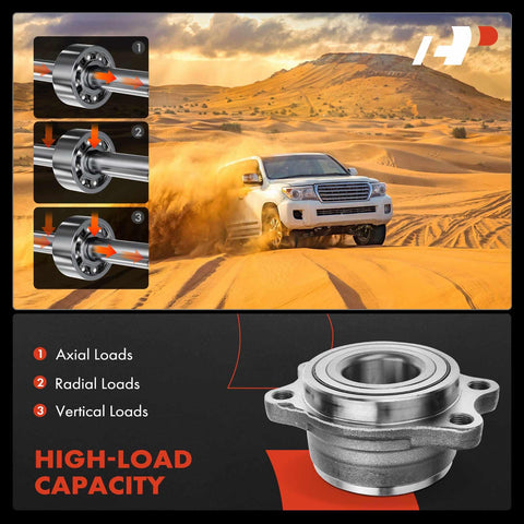 Two Pack Rear Wheel Bearing And Hub Assembly For Subaru Outback 2000-2004, Legacy 2000-2004, And Baja 2003-2006 shown in desert use