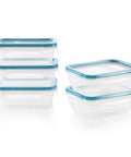 Stacked Total Solution Five Pack Three Cup Food Storage Containers With Leakproof Airtight Lids Rectangular Style Meal Prep Boxes