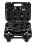 ProPress 5-Piece Pressing Kit With 1/2, 3/4, 1 And 1-1/4 Inch Rings And R8 Actuator in open black carrying case