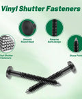 Heavy Duty 80 Pack 3 Inch Vinyl Shutter Fasteners For Home Exterior Repair UV shielded fasteners with sharp points and smooth heads.