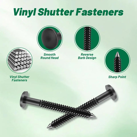 Heavy Duty 80 Pack 3 Inch Vinyl Shutter Fasteners For Home Exterior Repair UV shielded fasteners with sharp points and smooth heads.
