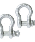 Heavy Duty Eight And A Half Ton Galvanized Screw Pin Anchor Shackles, One Inch Diameter, One And A Quarter Inch Pin, Two Pack close-up.