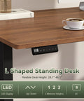 Hella Spacious Corner L Shaped Electric Standing Desk 66 Inch with LED display and adjustable height control from 28.7 to 46 inches.