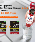 4-In-1 Water Tester With Color Screen Display And Pro Grade Accuracy PH EC TDS PPM Meter for Hydroponics Drinking Water use