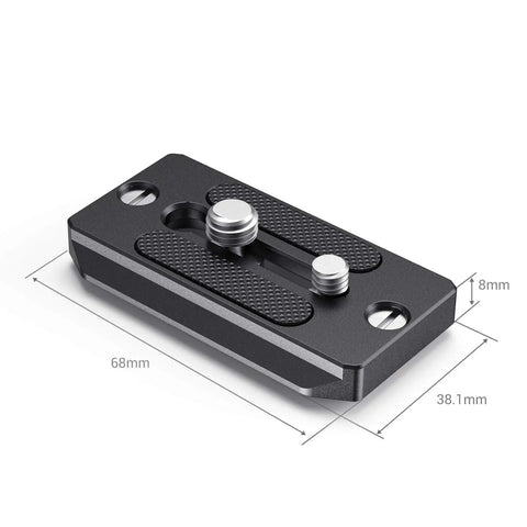 Quick Release Plate For Arca Swiss Standard With Quarter And Eighths Inch Screws Smooth Swap Quick Change Base, 68x38x8mm, aluminum.
