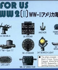 One Seven Hundred Scale WWII US Navy Ship Equipment Set 2 For Plastic Model Kits Detailed Shipboard Parts Box Image