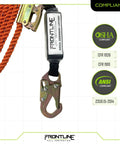 Vertical Lifeline With Openable Rope Grab 25 Feet And Shock Pack, Heavy Duty High Strength Rope, OSHA And ANSI Compliant