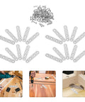 Heavy Duty Stainless Steel Shelf Brackets Set With Four Hole Flat Brackets And 120 Screws, Flat Metal Brace Connectors for Wood and Metal