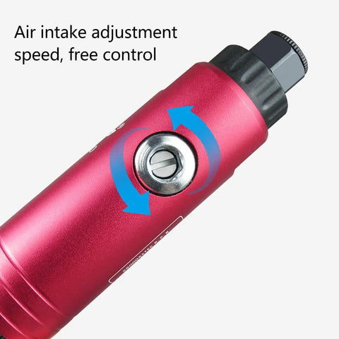 Pro Level High Speed Pneumatic Die Grinder With Adjustable Intake And 25000 RPM Air Motor features air intake adjustment for speed control.