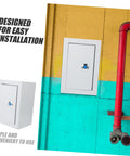 Heavy Duty Weatherproof Wall Mount Electrical Distribution Box For Industrial Use installed on a colorful wall with pipe visible