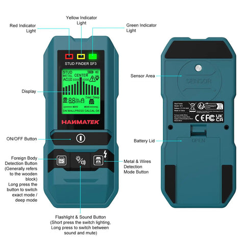 Rock Solid Stud Finder Wall Scanner With Snappy Smart Sensor And Sharp Audio Warning Spot On Center Or Edge Detection For Wooden Joists Buried Pipes And Live Ac Runs Made For Easy Home Jobs