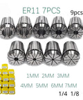 Get Your Hands On This Awesome ER16 ER20 ER25 Collet Chuck Set With 1 To 16mm Spring Tool Holder For Machining CNC Lathe Mill And Engraving Machines That Are Totally Rad And Built Like Tanks - ER11 collet set with various sizes from 1mm to 7mm.
