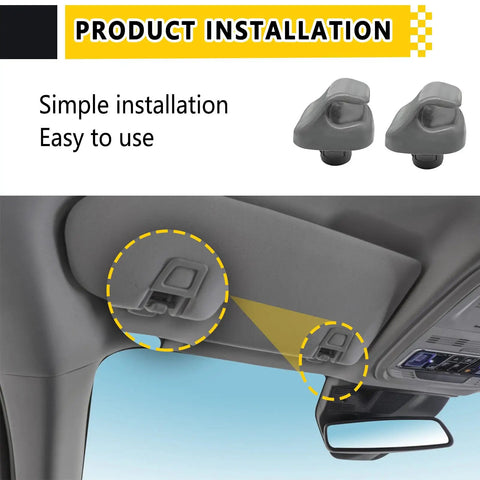 2 Pack Sun Visor Clip Hook Retainer For Honda Accord 1998 2007 Civic 1996 2004 CR V 1996 2004 Element 2007 2011 Odyssey 1999 2010 Gray Replacement Part showing simple installation on car roof