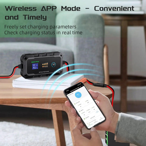 20A 12V/24V MPPT Wireless Solar Charge Controller With Bluetooth App for remote monitoring using a smartphone app