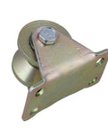 Heavy Duty Steel Groove Caster Wheel One Point Two Inch Rigid Mount Roller Bearing mounted on flat surface, designed for stability and durability.