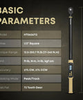 Pro Digital Torque Wrench Half Drive With 12.5 To 250.7 Ft Lb Range Plus Or Minus 1 Percent Accuracy LCD Readout shown with specs