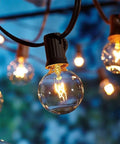 Close-up of illuminated bulb from 50 Foot G40 Globe Outdoor String Lights With 53 Bulbs And 3 Spares Waterproof For Patio Balcony Yard Party