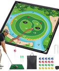 Dual Sided Golf Chipping Game Set With Club Sticky Golf Games Pro Battle Mat Portable Practice Golf Gift For Dads And Junior Golfers Indoor Outdoor Front Green Realistic Putting And Chipping Surface With Scoring Target On Back
