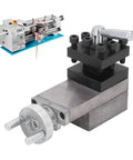 Rugged Mini Lathe Tool Holder Clamp Block 60x60mm Cross Slide And Tool Post For Metal Lathe with focus on handle and dial