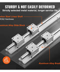 Complete Linear Guide Rail Set With Two Rails And Four UU Bearing Blocks For Smooth CNC Motion And Your DIY CNC Rigs SBR12 SBR16 SBR20 SBR25 Rails 800 to 2200 mm Long showcasing carbon steel shaft and aluminum alloy components.