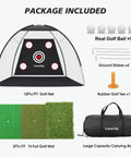 10x7ft Golf Practice Net With Tri Turf Mat And Real Balls Multi Target Chipping Area For Backyard Swing Practice Pro Grade Durable Portable Net System For Accuracy Reusable Practice Balls Included