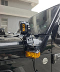 Dual A Pillar LED Pods Off Road Mounting Brackets Set For Wrangler JL And JK No Drill Easy Bolt On Brackets Pack Of 2 side view