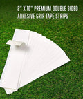 Solvent Activated Golf Grip Tape Pro Grade 2 Inch By 10 Inch Double Sided Strips, 15 Pre Cut Regripping Pieces on grass