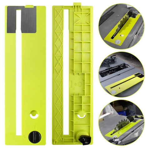 Throat Plate 089240035702 Fits RTS12 RTS23 Table Saw Replacement Part Dado Throat Plate, yellow steel components for precise cuts.