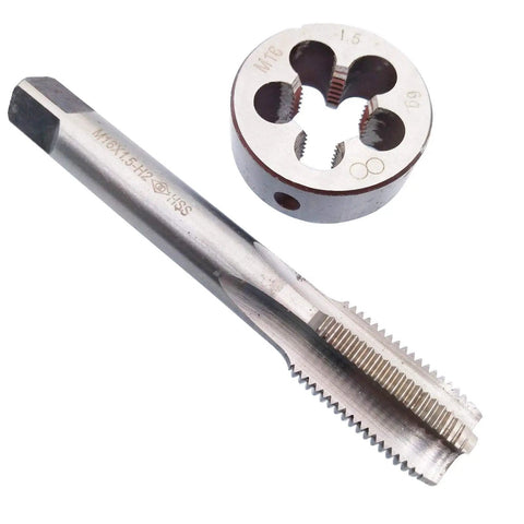 Pro Grade High Speed Steel M16 X 1.5mm Tap And Die Set, Metric Right Hand Threads, 100mm Tap Length, Die Outer Diameter 38mm, Die Height 14mm, Includes One Tap And One Die For Precise Thread Cutting