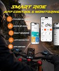Smart Ride app control interface for Heavy Hitter Adult Electric Bike With 52 Mph Dual Motors And Super Long Range Fast Fat Tire Mountain Ebike.