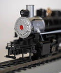 Front view of USRA 0-6-0 Steam Locomotive With Smoke And Short Haul Tender NC And St Louis 152 HO Scale Loco on track