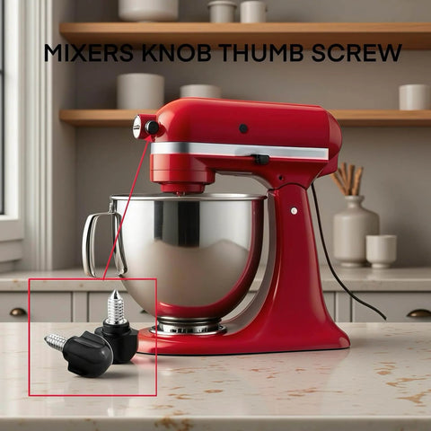 Two Pack Mixer Knob Screw Replacement Parts For KitchenAid Stand Mixers Thumb Screw Replacement with Black Knob End shown