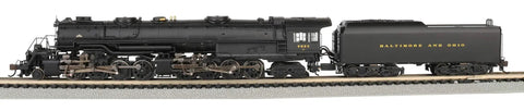Side view of EM-1 2-8-8-4 DCC Sound Dope Equipped Steam Locomotive For N Scale With Econami Sound Value Decoder on track