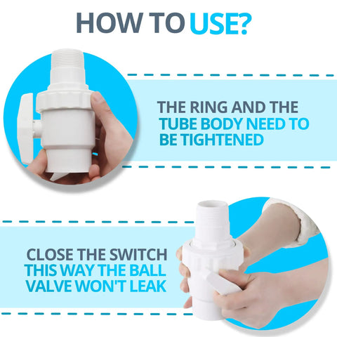 How to use Two Pack 1.5 Inch MIP To 1.5 Inch FIP Plug And Play Two Way Trimline Ball Valve For Hayward Pool Filter SP0723 instructions