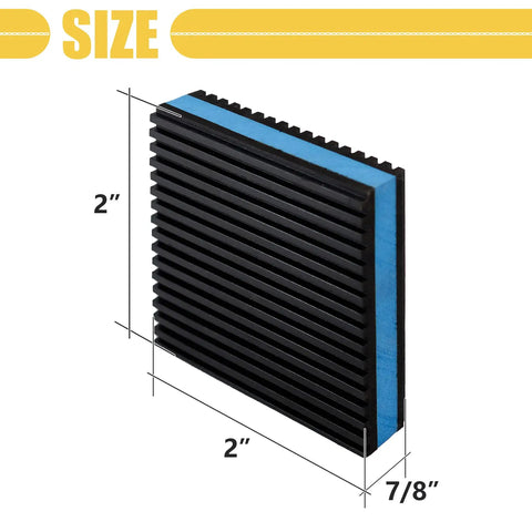 4 Pack Rubber Anti Vibration Pads for Air Conditioners and HVAC Systems, Heavy Duty EVA Isolation Mats Measuring 2 X 2 X 7/8 Inches