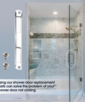Premium Stainless Steel U Channel Magnetic Strip For Swing Glass Shower Doors With Magnetic Latch, Includes Magnet And Screws