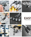 Lit 50 Pack 3/4 Inch Smoked Amber LED Marker Lights with plug, wires, and installation on truck for 12V DC, easy plug & play