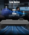 Heavy Duty 12V Under Dash Car Air Conditioner Evaporator With 80W Dual Fans and Three Speed Settings, showcasing low noise operation and controls.