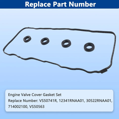 Engine Valve Cover Gasket Set Kit with replace numbers for Honda Civic 2006-2015 1.8L, HR-V 2016-2022 1.8L, and Acura ILX 2013-2015.