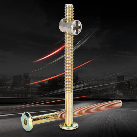 Tough As Nails M6 X 80Mm Wood Bed Bolts Replacement Kit, Beefy Carbon Steel Hex Socket Head Cap Screws for sturdy bunk frames.