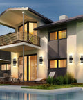 Modern house exterior with Dusk To Dawn Outdoor Wall Lights 2 Pack Up And Down Exterior Porch Lights For House 3000K Warm White Waterproof