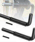 Premium Heavy Duty Trailer Gate Spring Latch Repair Kit Two Pack showing coated steel spring latches and pins for cargo trailers.